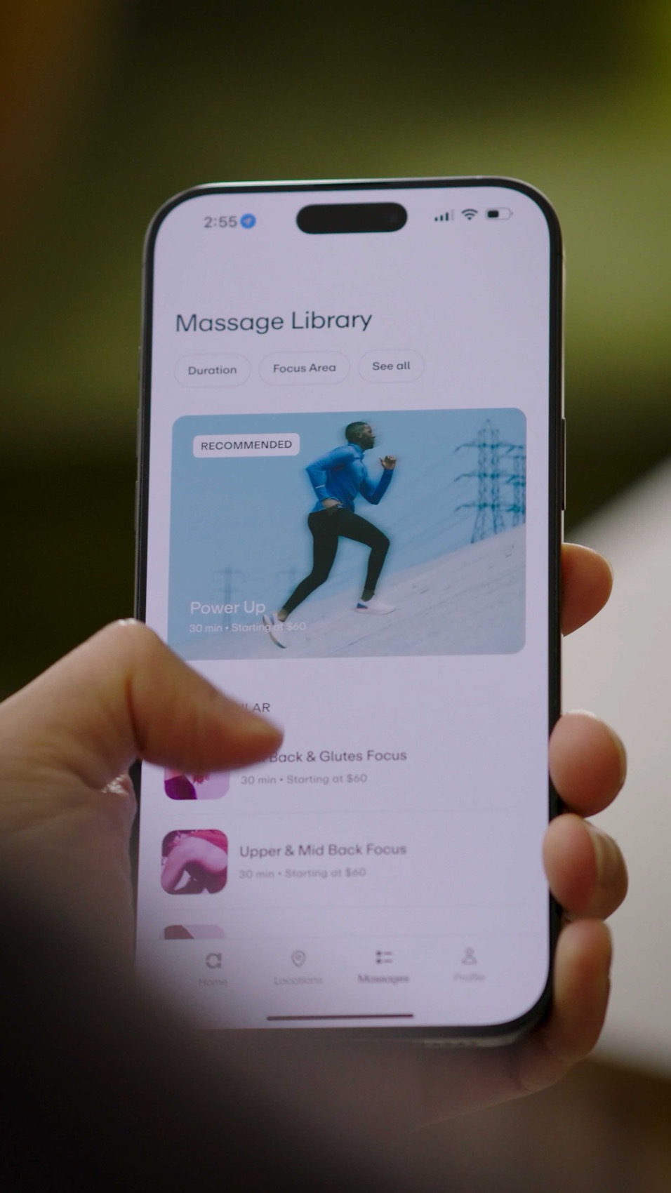 Booking on the Aescape app